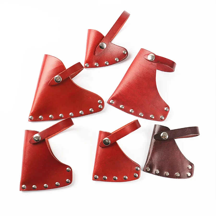 Hunting Ax Cover Axe Hatchet Blade Head Sheath Carrier Belt Holster PU Genuine Leather for Garden Metal Detecting Digger Tools
