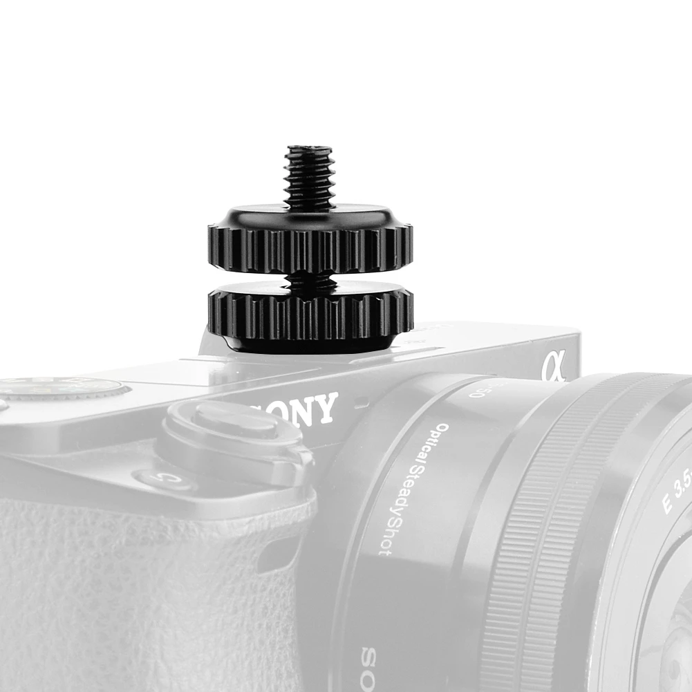 Sapata a 1/4 adaptador, adaptador de montagem de sapata quente da câmera, sapata flash a 1/4 "-20 adaptador masculino do cargo com disco de travamento para a sapata fria