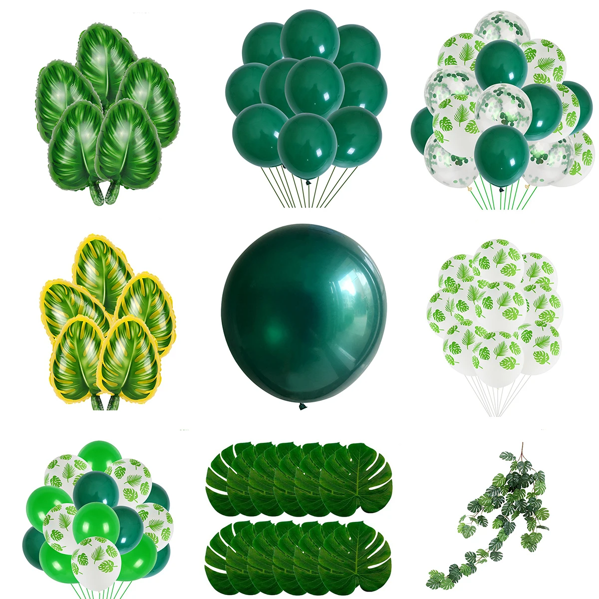 

Latex Balloon Green Balloons Jungle Animal Palm Leaf Foil Balloons Safari Party Baloons Birthday Party Decorations Kids Balon