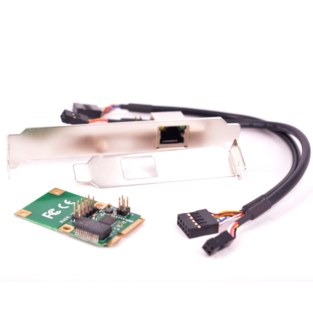 Mini PCIE Network Lan Controller Card  Gigabit Ethernet Card 10/100/1000 Base-T with RJ45 Port Bracket  To Laptop Servers