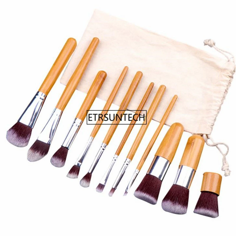 60 juegos de herramientas de maquillaje Pincel Maquiagem mango de bambú maquillaje cosmético sombra de ojos base corrector juego de brochas F3629