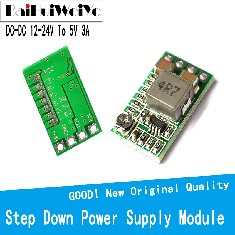 1 SZTUK Mini Step Down Moduł zasilacza Przetwornica napięcia Regulowana 97,5% 1,8 V 2,5 V 3,3 V 5 V 9 V 12 V DC-DC 12-24 V do 5 V 3 A