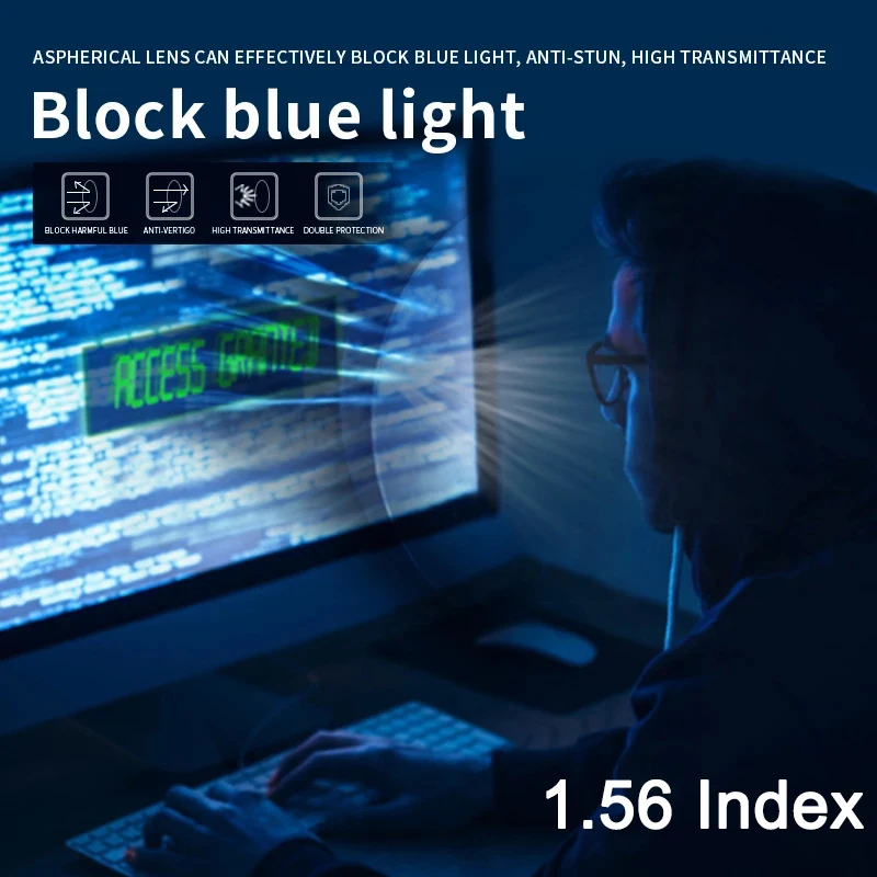 

SASAMIA 1.56 Index Lenses Anti-Blue Light Prescription Glasses Lens Eyes Clear Man Myopia Hyperopia Diopter Blue Light Lenses