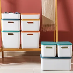 Household Plastic Cosmetic Organizers with Lid Creative Clothes Toys Sundries Makeup Storage Box Desktop Storage Container