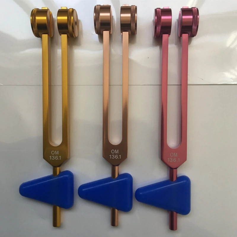 OM 136.1Hz Tuning ForksชุดChakraส้อมเสียงHealingส้อมคริสตัลส้อมปรับTherapy Toolเครื่องมือAกระเป๋า