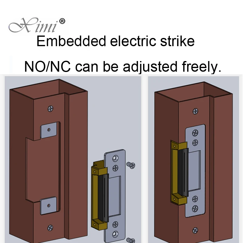 Serrure de porte électronique en acier inoxydable, cadre étroit, robuste, sécurité contre les pannes, norme ANSI, gâche électrique, originale, DC 12V