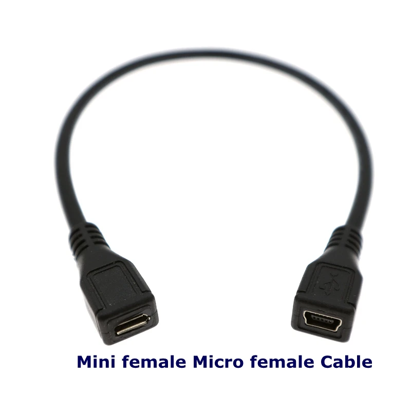 0.3m Best Price Mini USB female to Micro USB B female data charger cable adapter converter charger data cable ，The best price