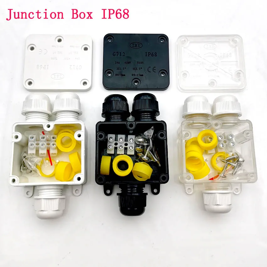 

3-Way 24A 450V Outdoor Waterproof IP68 Cable Connector Junction Box Electric Enclosure Case Suitable for Cable Dia 4-15mm