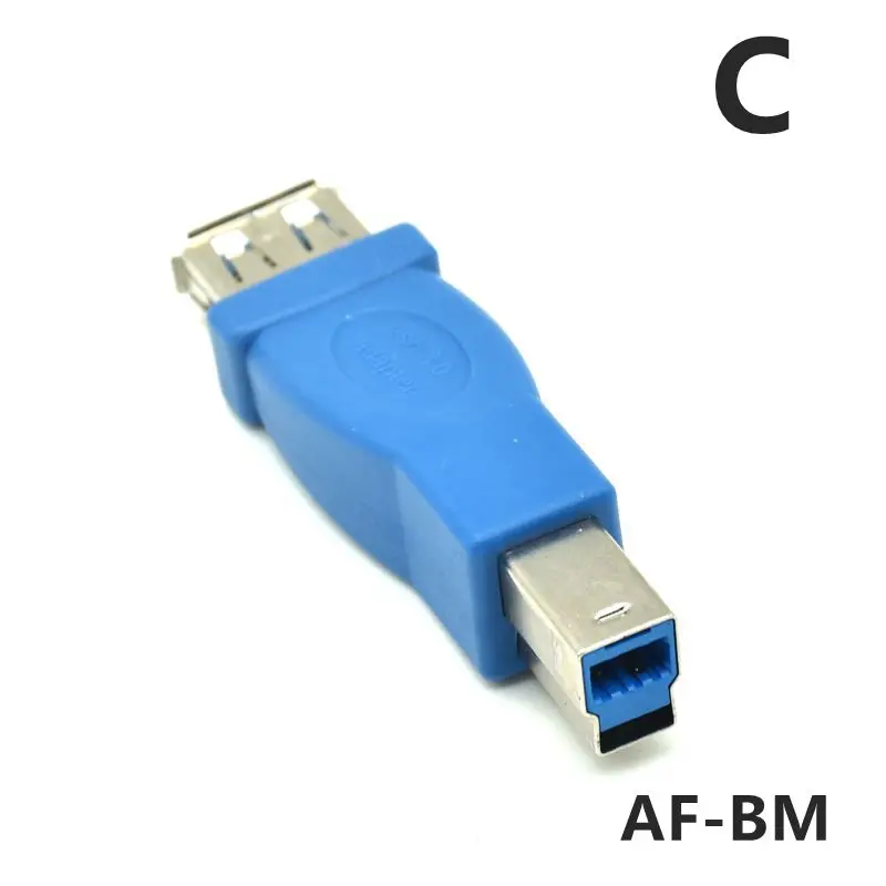 1 szt. Wyprzedaż USB 3.0 typ A żeński na typ B męski Adapter złącza wtykowego USB 3.0 Adapter konwertera AF na BM