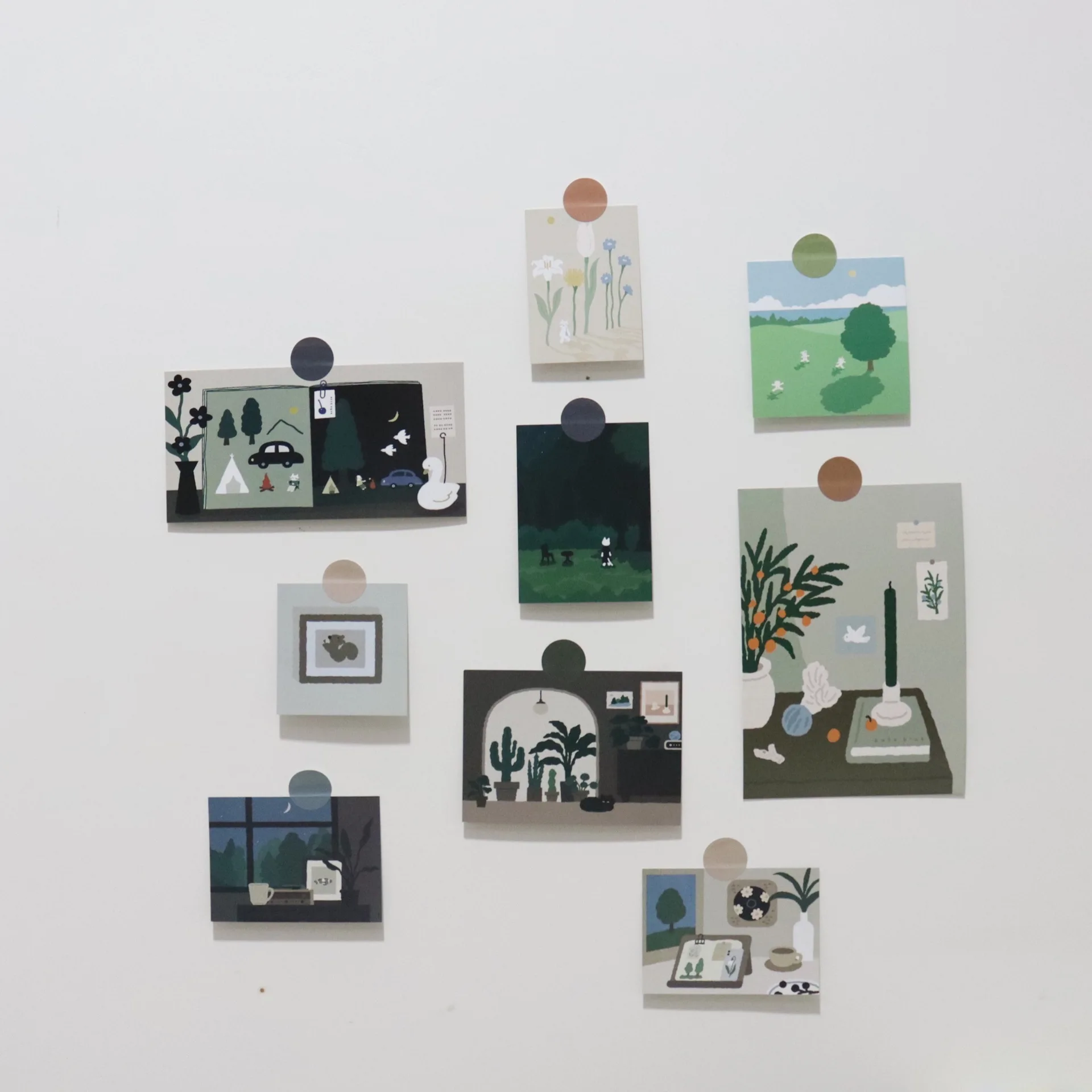 Ins-심플한 숲 시리즈 엽서 벽 스티커 포스터, 사진 소품, 크리에이티브 배경 장식, 그림 카드, 9 장 Best5 Ins-심플한 숲 시리즈 엽서 벽 스티커 포스터, 사진 소품, 크리에이티브 배경 장식, 그림 카드, 9 장 Best5