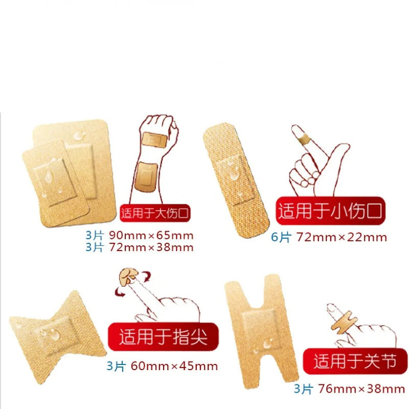 18ชิ้น/เซ็ตแผลแพทช์เทป Breathable ผิวกาวผ้าพันแผล Band Aid Sticking Plaster First Aid Kit ผ้าพันแผลทางการแพทย์