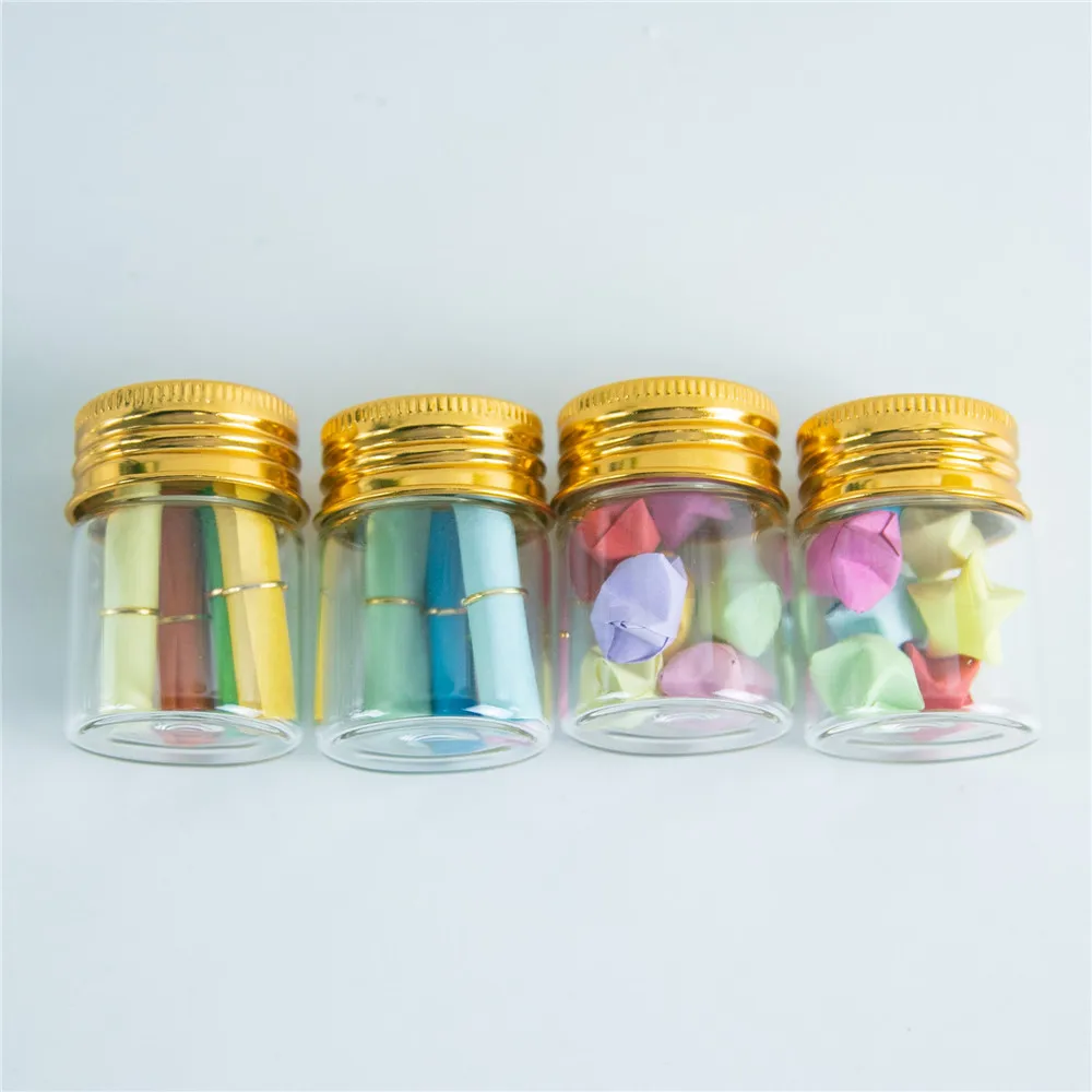 15ml 25ml 40ml 50ml 60ml  Mini Glass Bottles With Aluminum Screw Cap Empty Metal Lids Glass Vials Jars 50pcs