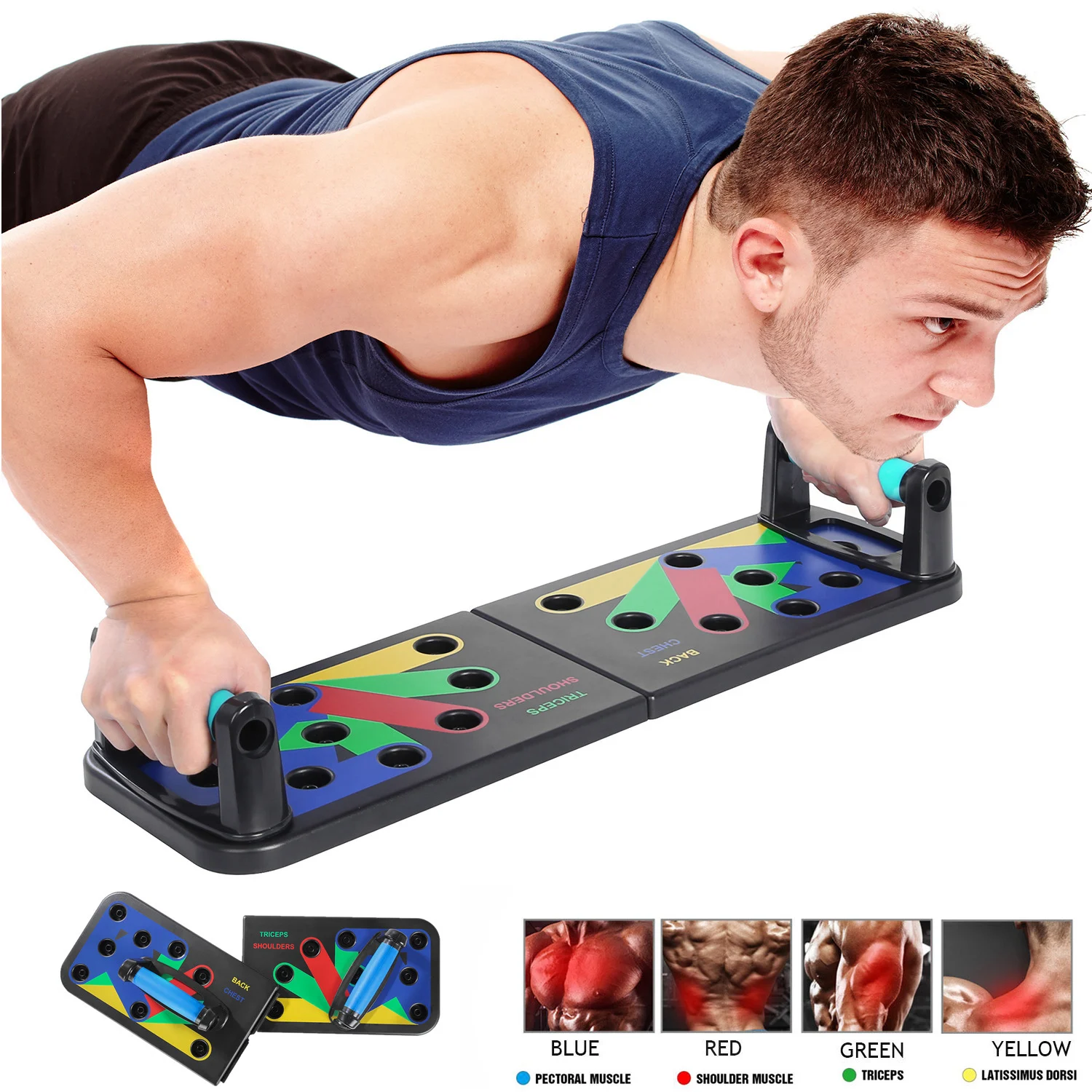 

Push Ups Rack Board 14 way Comprehensive Fitness Exercise Workout Body Building Training Gym Push-up Stands board