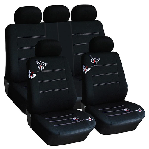Imagen 1 del producto 2/4/9 fundas para asientos de coche con diseño de mariposa compatibles con la mayoría de automóviles, camiones, SUV o furgoneta 100% transpirables con compuesto de 2 mm