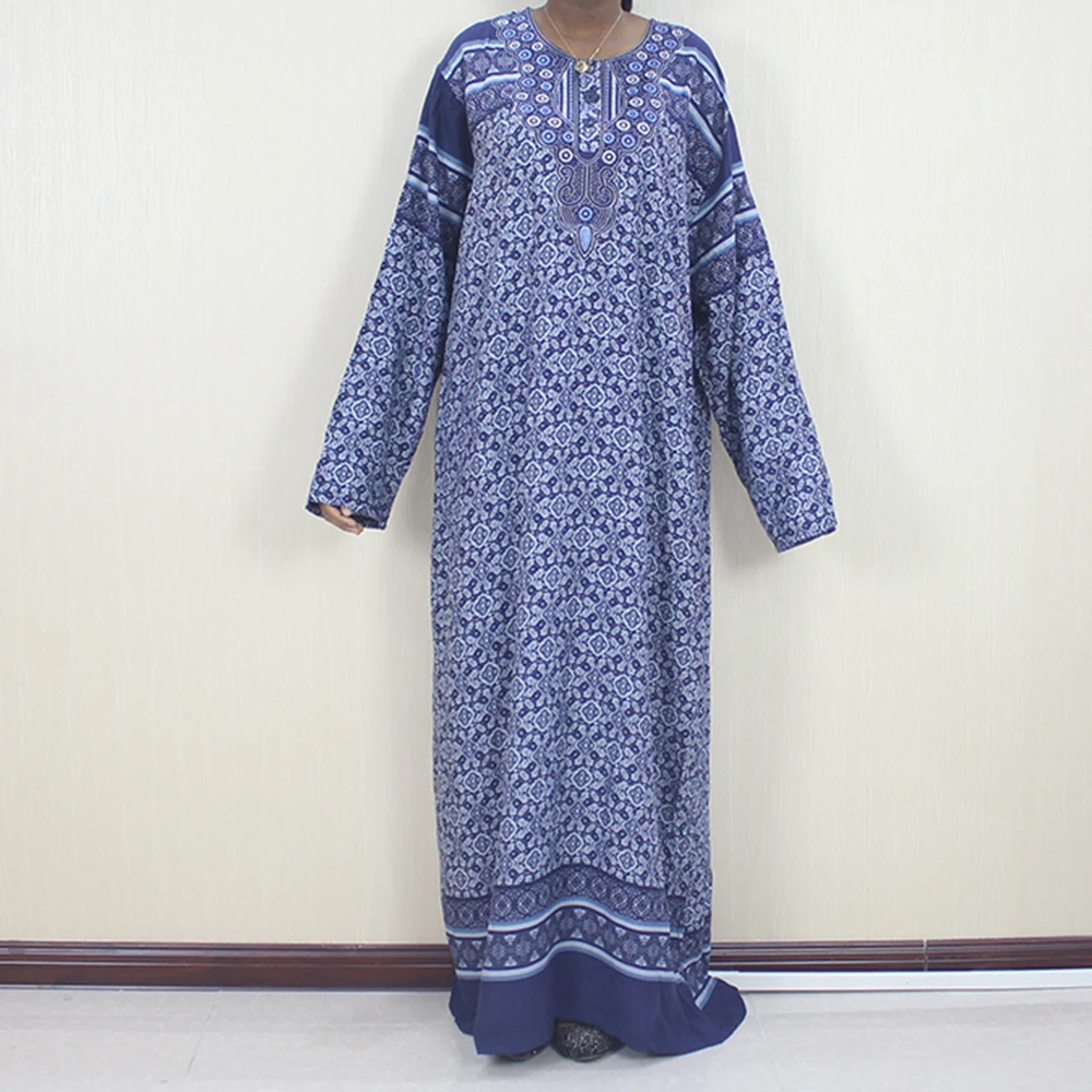 

Ethnic Style African Dresses For Women Traditional Print O-neck Dashiki Embroidery Long Sleeve Maxi Vestidos Casual