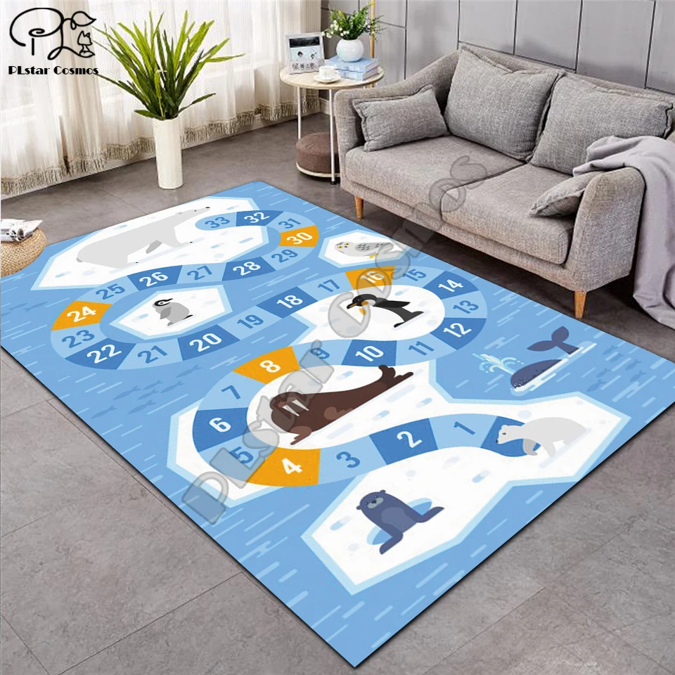 Crawling mat Fantasy fairy Cartoon Kids Play Mat Board Game mat map Large Carpet for Living Room Cartoon Planet Rugs Maze -7