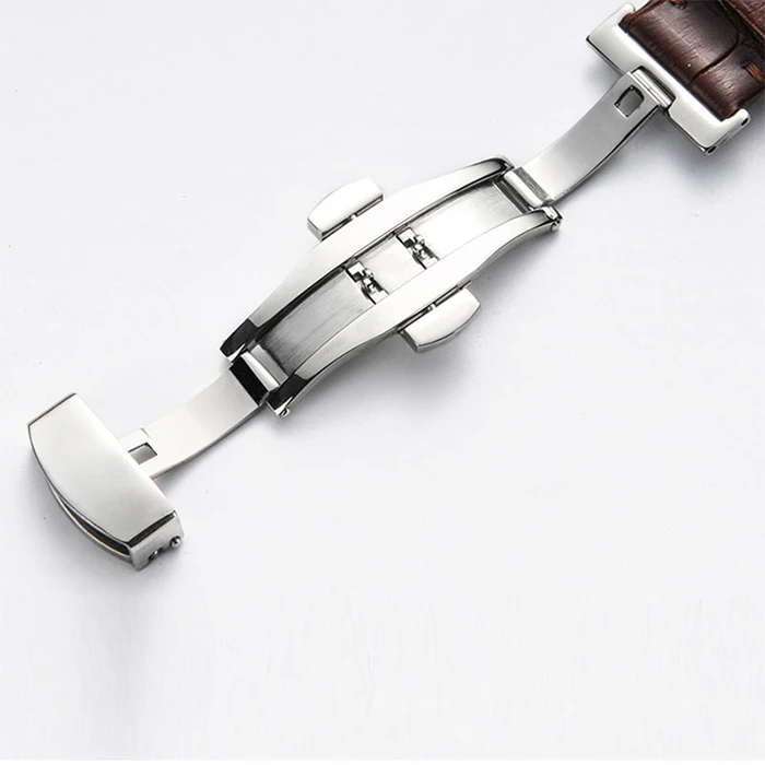 Watch Strap Genuine Leather Watchband With Butterfly Clasp Bands Croco Grain Bracelet sized in 14 16 18 19 20 21 22 24 mm