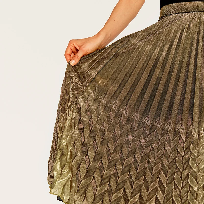 2024 Autumn & Winter New Arrival Pleated Skirt Europe & America Slim High Waist Big Fishtail Skirt Beach Skirt Free Shipping