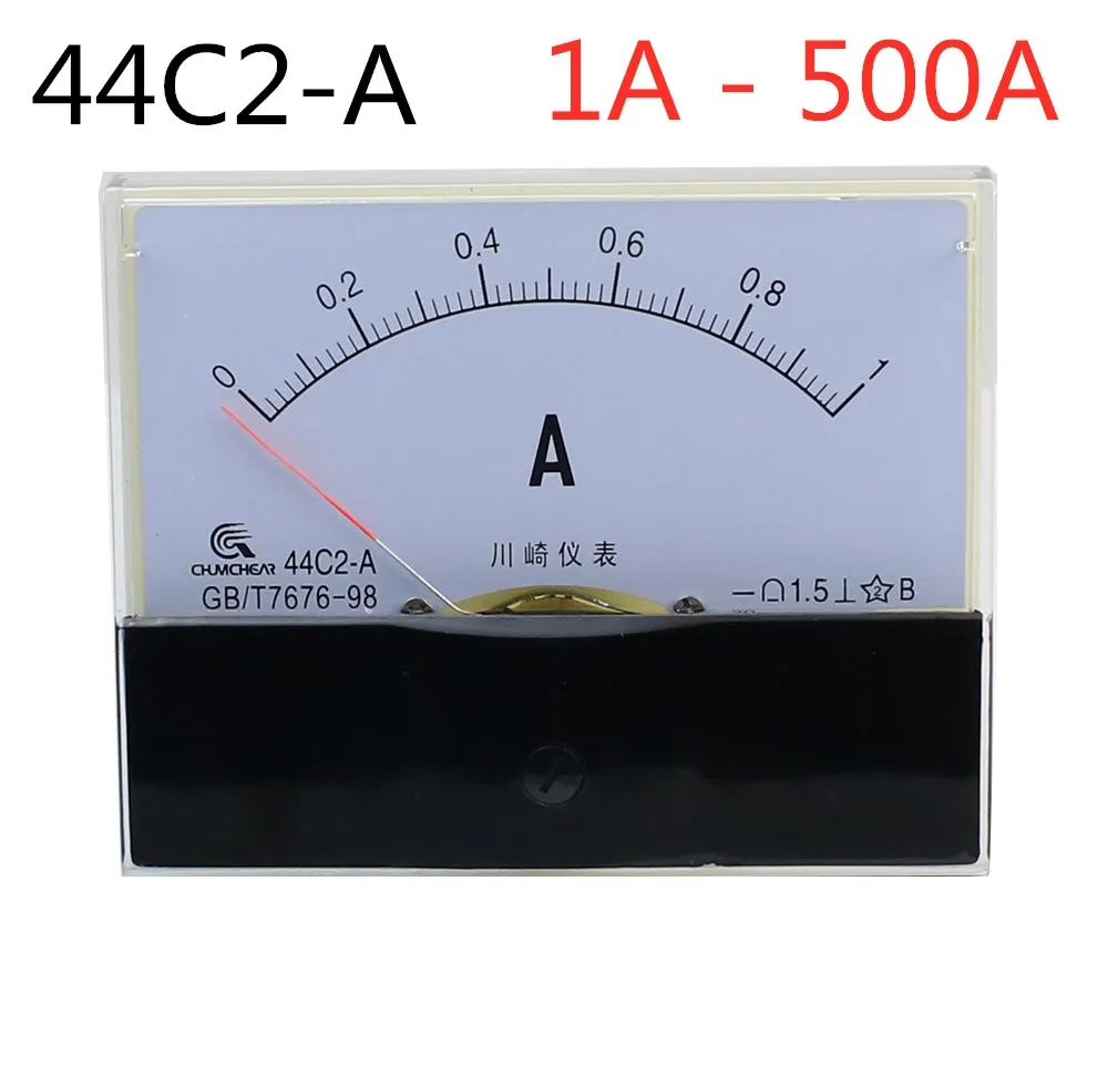 44C2-A  1A 2A 3A 5A 10A 15A 20A 30A 50A 100A Class 1.5 Accuracy DC 0-5A Analog Panel Meter Ammeter Amperemeter