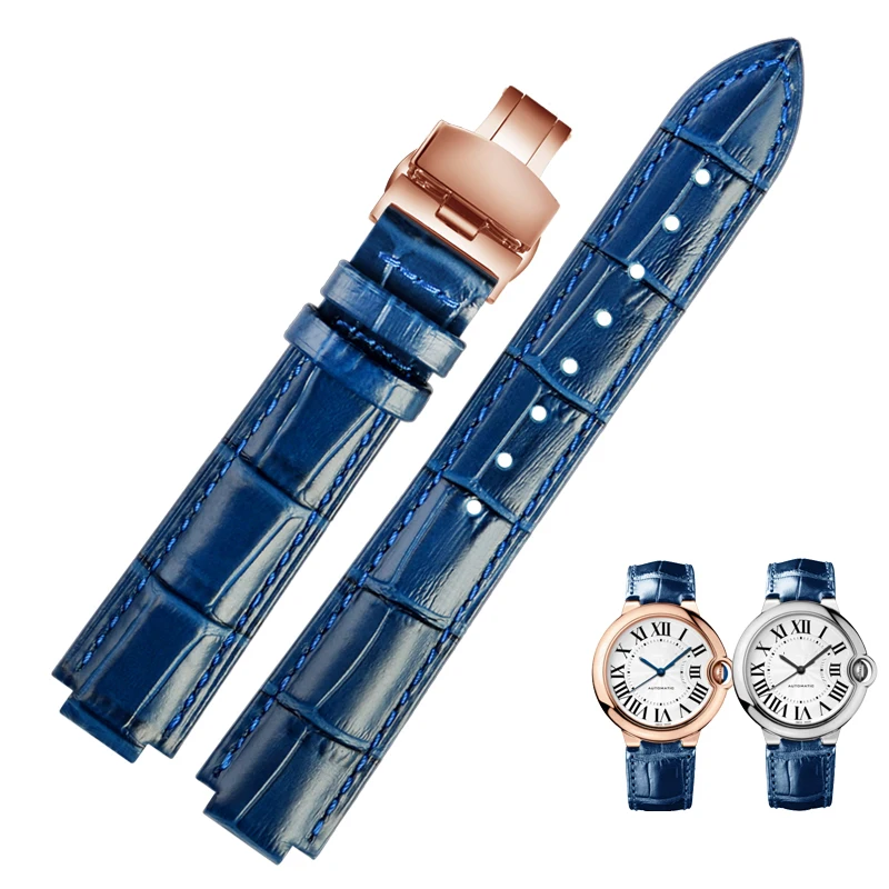 Genuine Leather watchband for Ballon Bleu wrist band men female convex leather strap 14*8mm 18*11mm 20*12mm Fashion bracelet