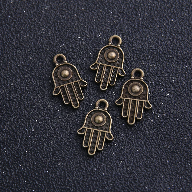 18pcs Charm Pendants Hamsa Hand /Palm Antique   12*20mm, wholesale Jewelry Making Charms