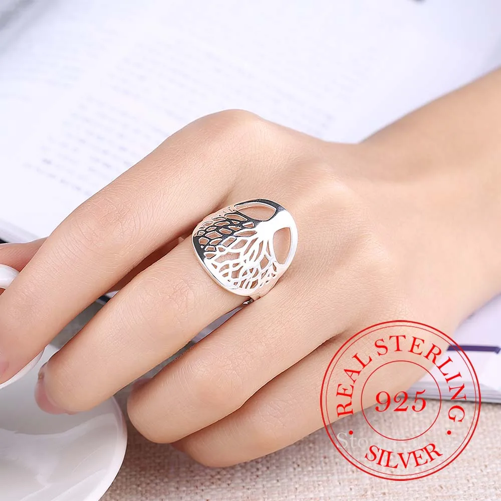 100% 925 Sterling Silver Ring Tree of Life Rings for Women Classic Accessories Anillos Fine Jewelry New Mother's Day Mom Gifts