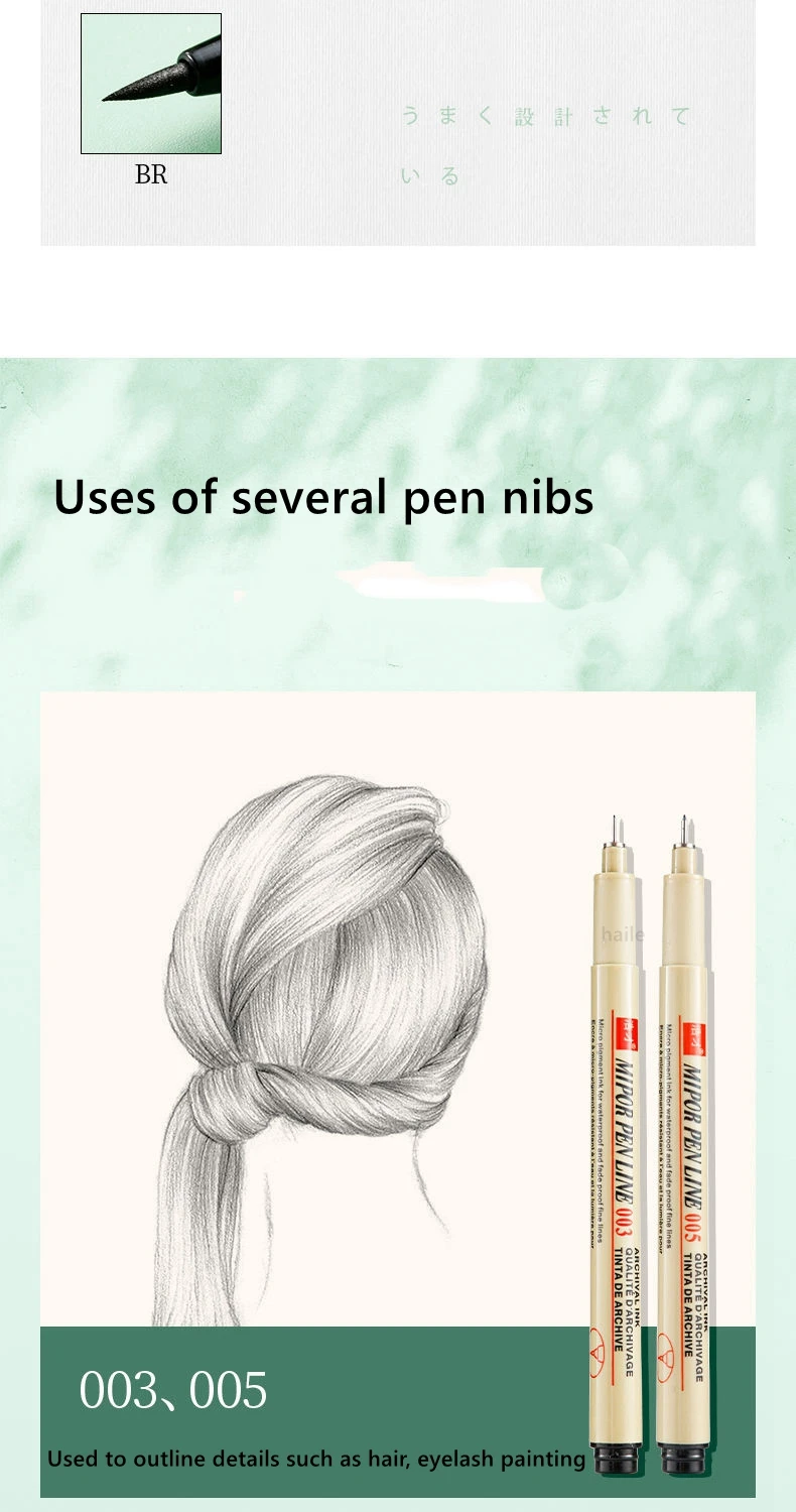 1/2/3 Stück Pigma Micron Stift 003 005 01 02 03 04 05 08 1.0 2 3 Pinsel Art Sketch Marker Pen für Manga Soft Fineliner Zeichnung – Detail 11