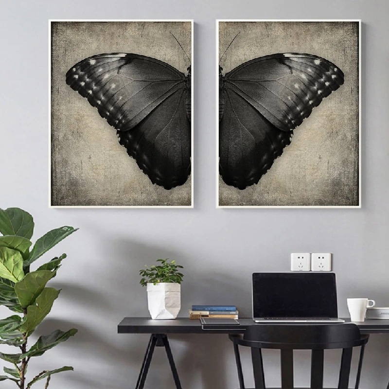 Black Butterfly Poster Prints Goth Decor Dark Art Butterfly Wall Art Canvas Painting Picture Gothic Home Wall Decoration