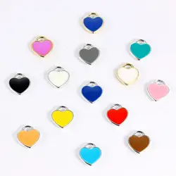 Colorful Enamel Charms Heart Charms Pendants for DIY Necklaces Bracelets Accessories Jewelry Making Heart Charm Bulk Wholesale