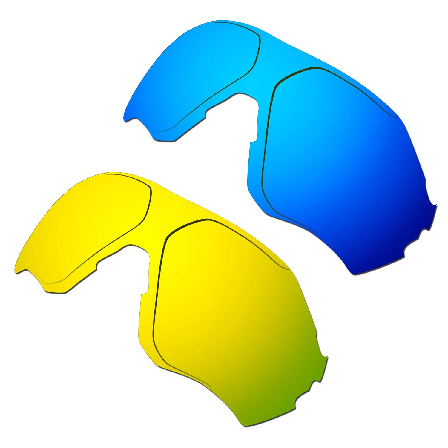 

HKUCO Polarized Replacement Lenses For EVZero Range Sunglasses Blue/Gold 2 Pairs