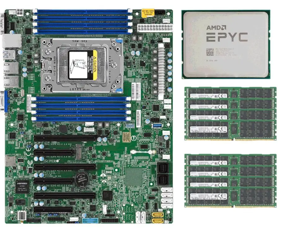 

Supermic H11SSL-i Mainboard and AMD EPYC 7551P CPU and 8x 32GB(256GB) RAM 2666MHz