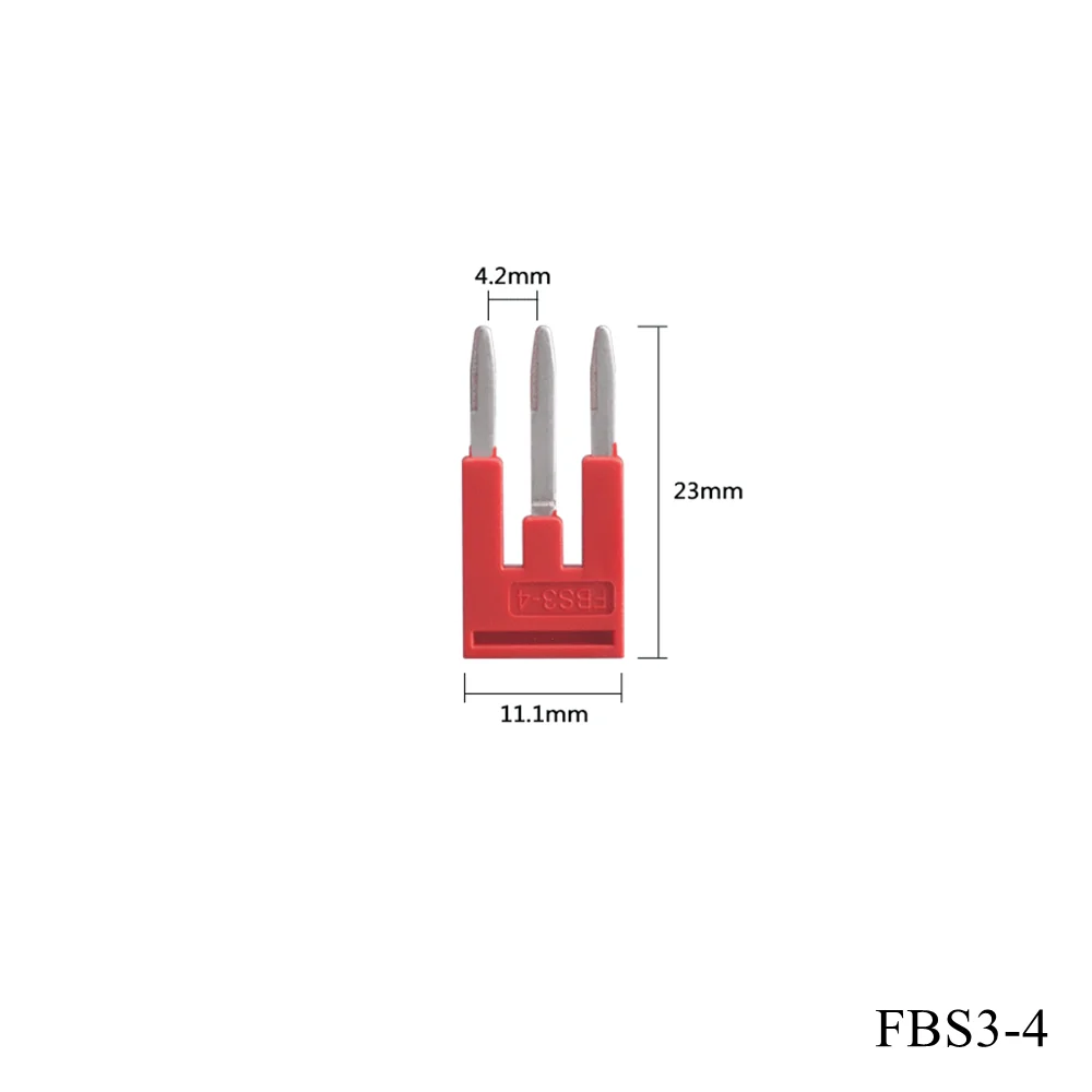 FBS 3-4 Spring Terminal Central Intercell Connector Din Rail Block ST Insertion Plug-in Bridge Short Connection Strip FBS3-4