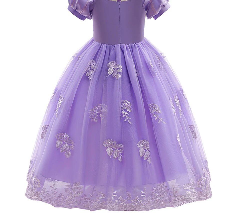 Mädchen Cosplay Prinzessin Aurora Rapunzel verkleiden Kinder Weihnachten Halloween Tüll Kostüm für Kinder Mädchen Geburtstag – Detail 3