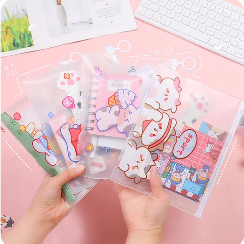 Kawaii Cartoon Large Pencil Case Stationery Storage Bags plastic Pencil Bag Cute Makeup Bag School Supplies for Girl Kids Gift