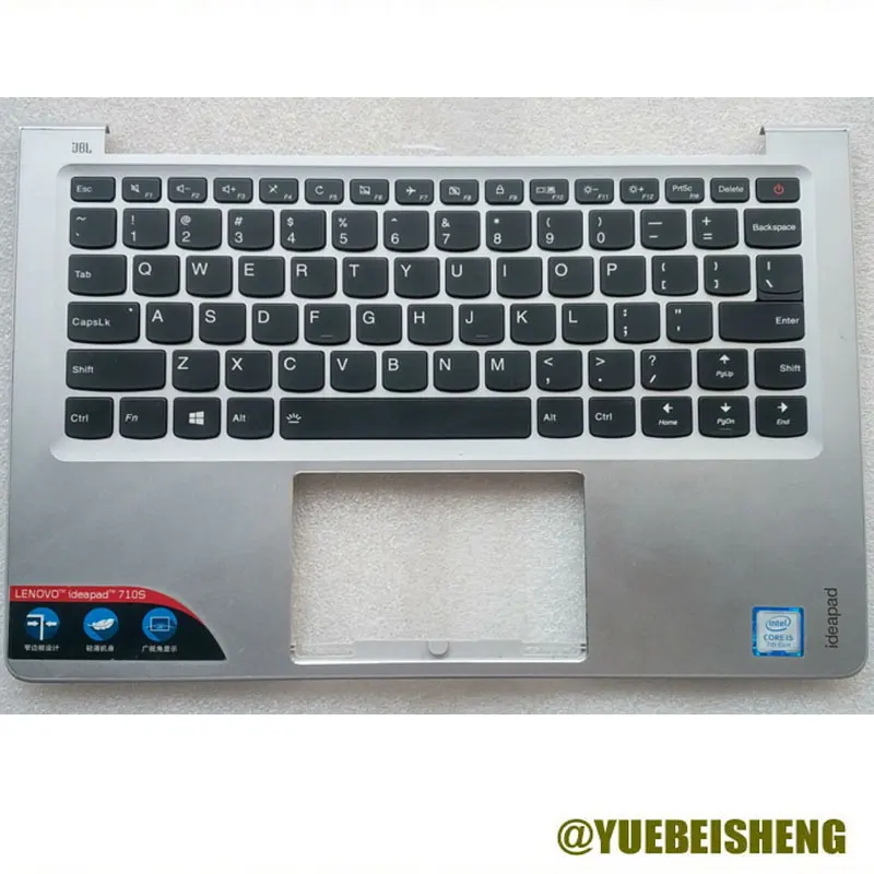 YUEBEISHENG                New For Lenovo AIR13 pro ideapad 710S -13IKB 710S -13IKS palmrest US keyboard upper cover,Silver