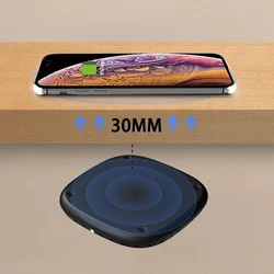 30mm Long Distance Fast Wireless Charger Pad For iPhone Samsung Invisible Wireless Charger Furniture Desktop Hide Table Charger