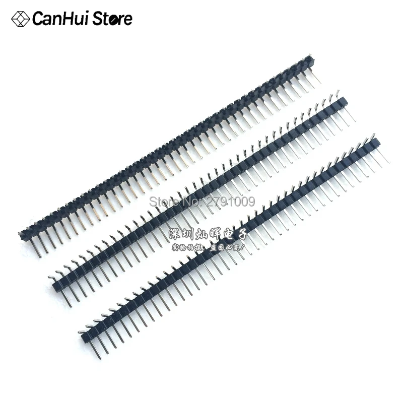 2.54MM 1*40P 1X40P 90 degree Right angle Single Row Male Pin Header Positive/Reverse/Top bending PCB Board Connector Pinheader