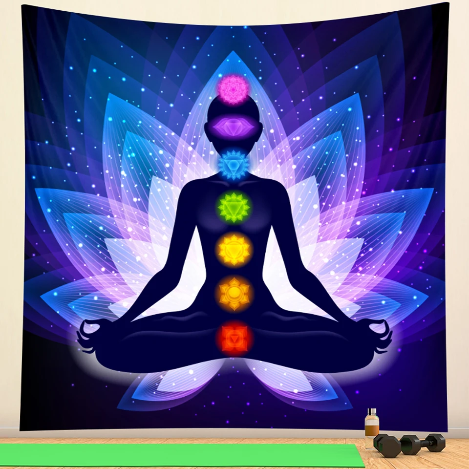 Indian Buddha chakra home art decorative tapestry Hippie yoga mat Bohemia decorative bedroom sheet Mandala sofa blanket