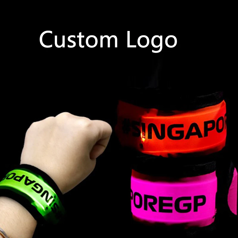 Led Flashing Wrist Band Bracelet Light Up Bangle Glow In The Dark Dance Christmas Wedding Birthday Halloween Party Sports