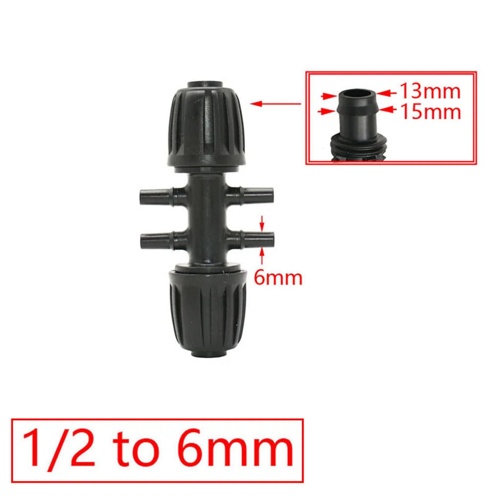 16mm PE Tubing Barb Connectors Tee Elbow End Plug Joints 1/2' X 3/8'' 1/4'' 1/8'' 6.0mm Pipe Reduced Coupling Tap Adapter