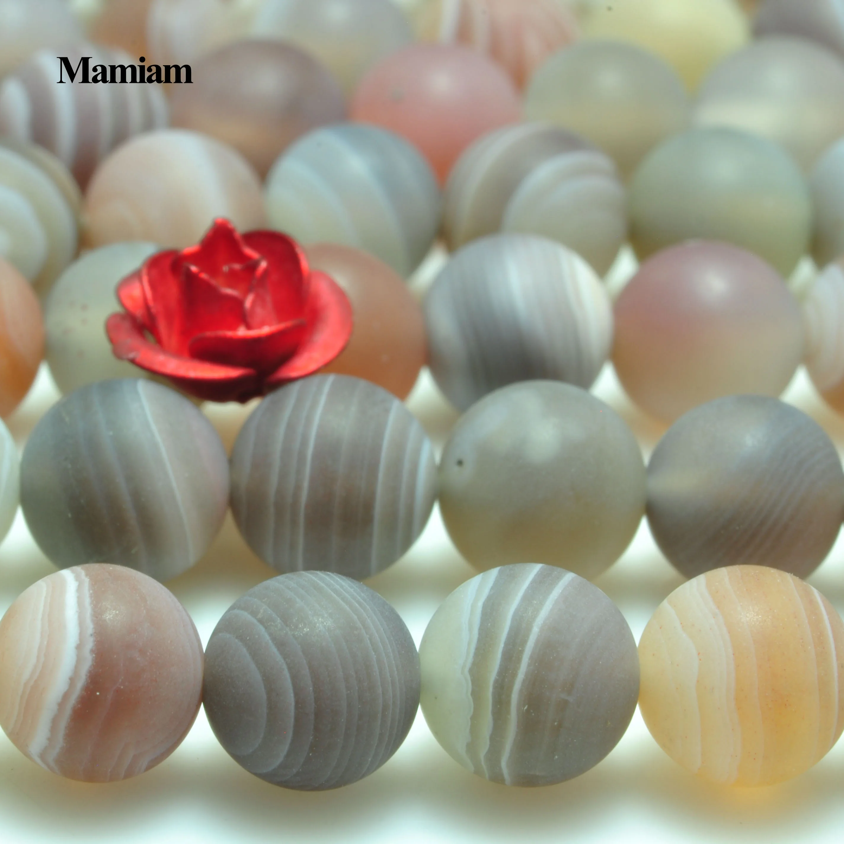 

Mamiam Natural Botswana Agate Matte Beads 6/8/10mm Smooth Loose Round Stone Diy Bracelet Necklace Jewelry Making Gemstone Design