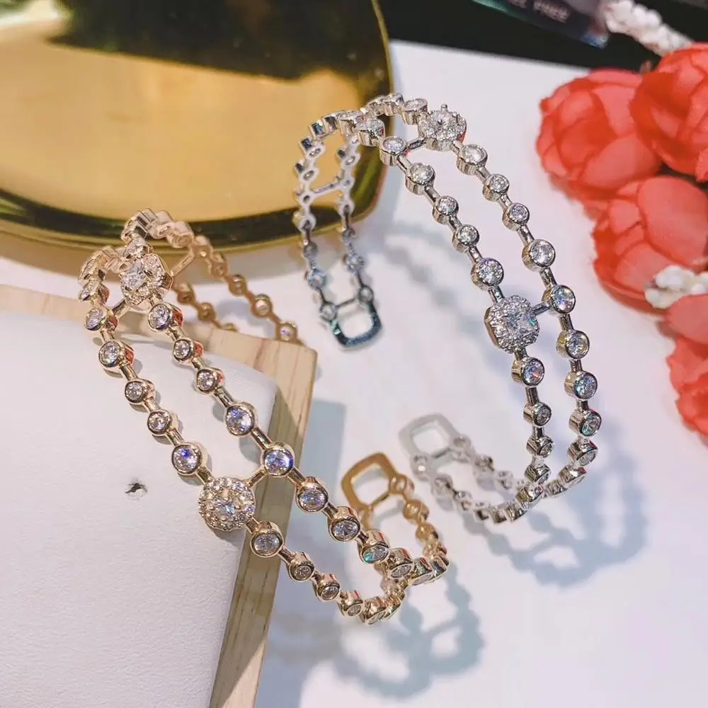 Luxury  Designer Top AccessoriesFashion Unique Jewel AAA Zircon MicPave Hand Bangle With Drop Shipping S0779