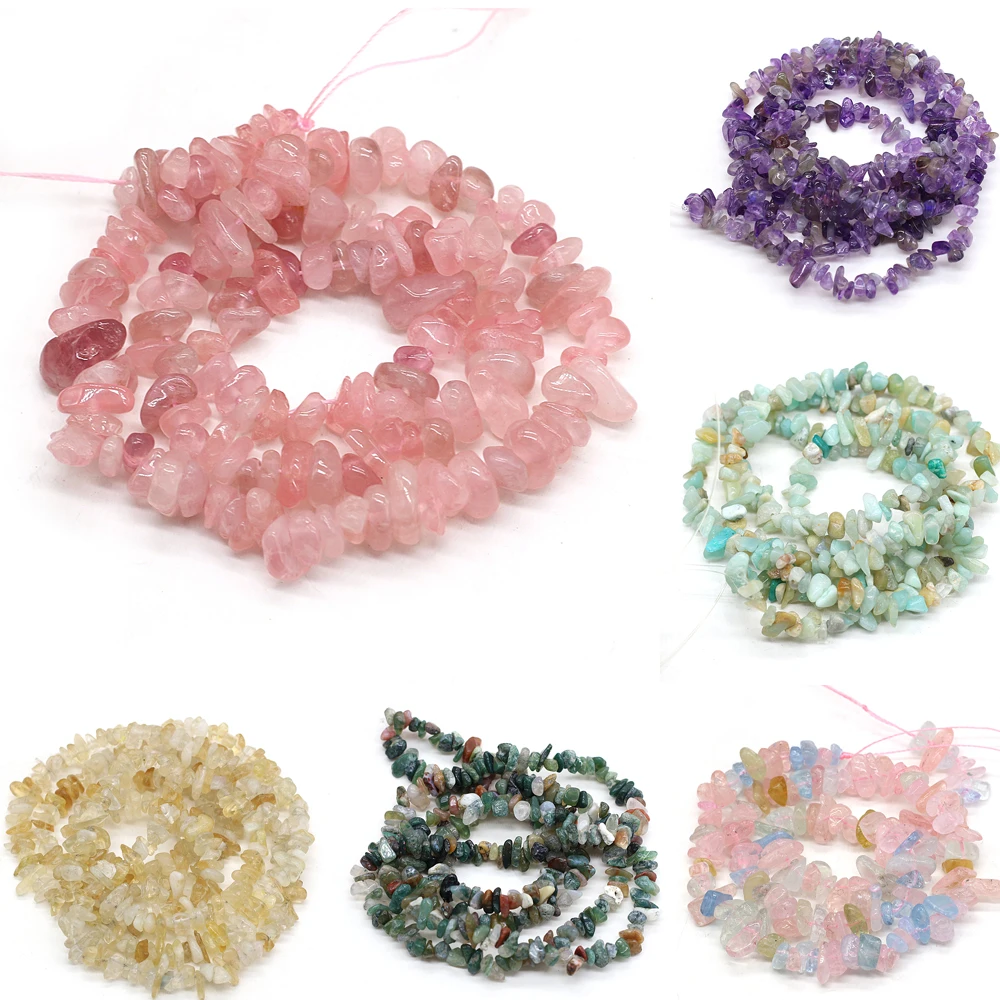 

Natural Gem Stone Chips Beads Amethys Irregular Gravel Agates Loose Beads for Jewelry Making DIY Necklace Bracelet Gift 15''