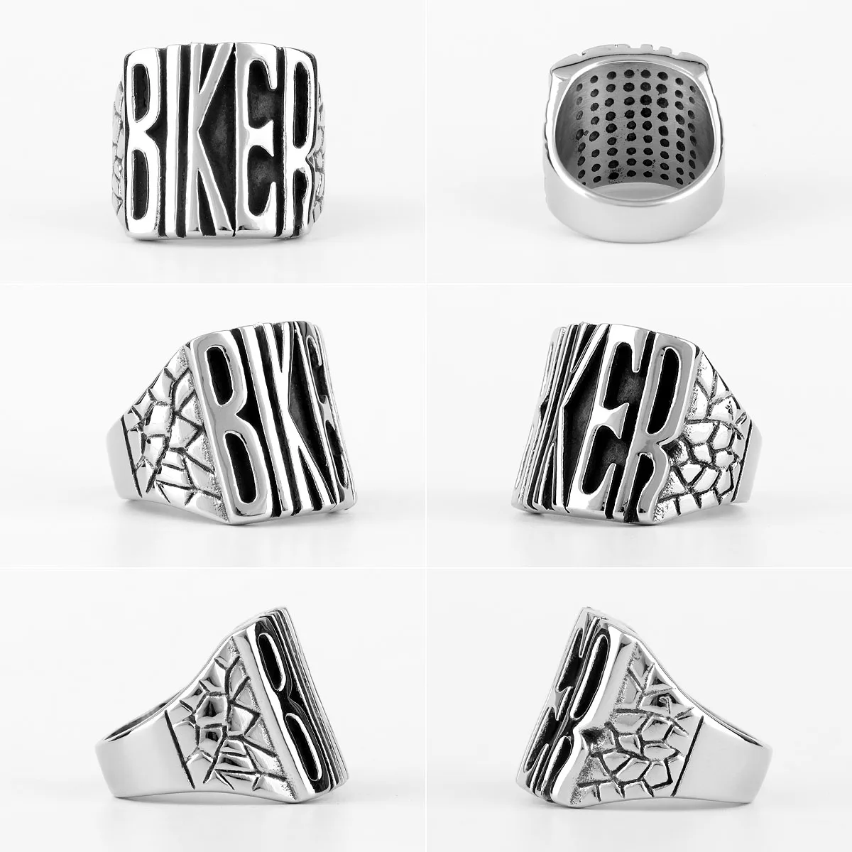 Locomotive Motorcycle Biker Letter Stainless Steel Mens Rings Punk Hip Hop for Male Boyfriend Jewelry Creativity Gift Wholesale