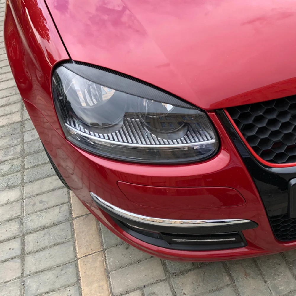 Gloss Black Headlights Modified Light Eyebrow Front Light Eeyebrow Trim Strip For VW Golf 5 GTI 2005 2006 2007 - view 5