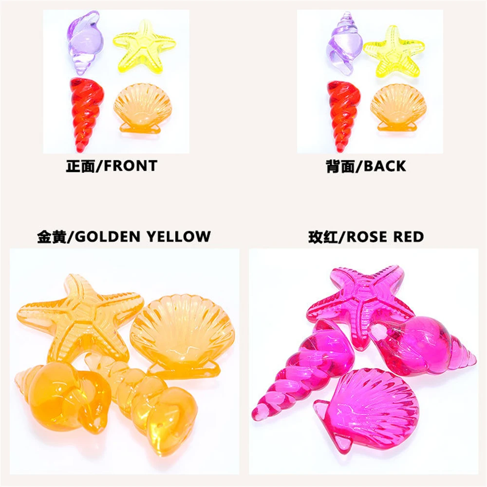 Bulk Lot Acrylic Crystal Animal and Conch Shape Kids Toys Amusement Park Colorful Stone Game Pieces for Board Games Accessories