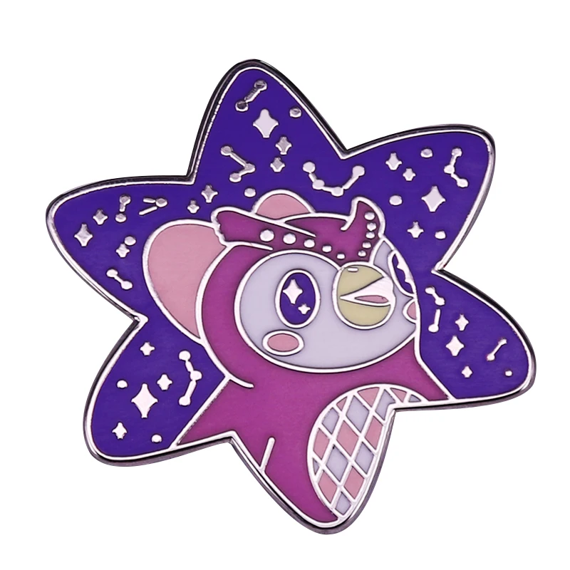 Animal Crossing Starry Night star fragments pattern Celeste Enamel Pin cute Lady Owl Badge