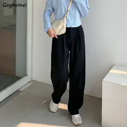 Casual Pants Women Various Lengths All-match Spring Loose Empire Ins Simple College Mujer Solid Trousers Baggy Fashion Classic