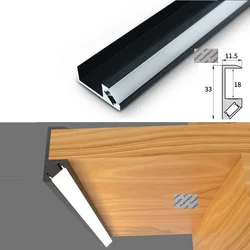 Czarny aluminium 18MM Panel krawędź pokrywa ukryj listwa LED Stick Sensoring przełącznik do wina szafka szafka regał