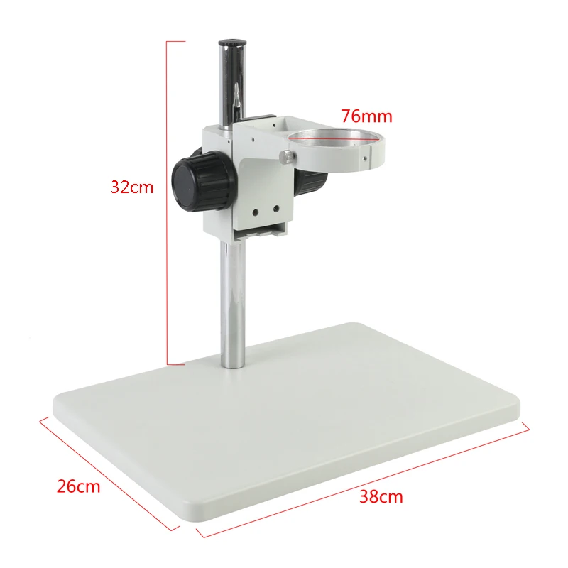 Trinocular Microscope Big Size Adjustable Boom Table Working Stand Holder+ Multi-axis Adjustable Metal Arm + 76mm Ring Holder